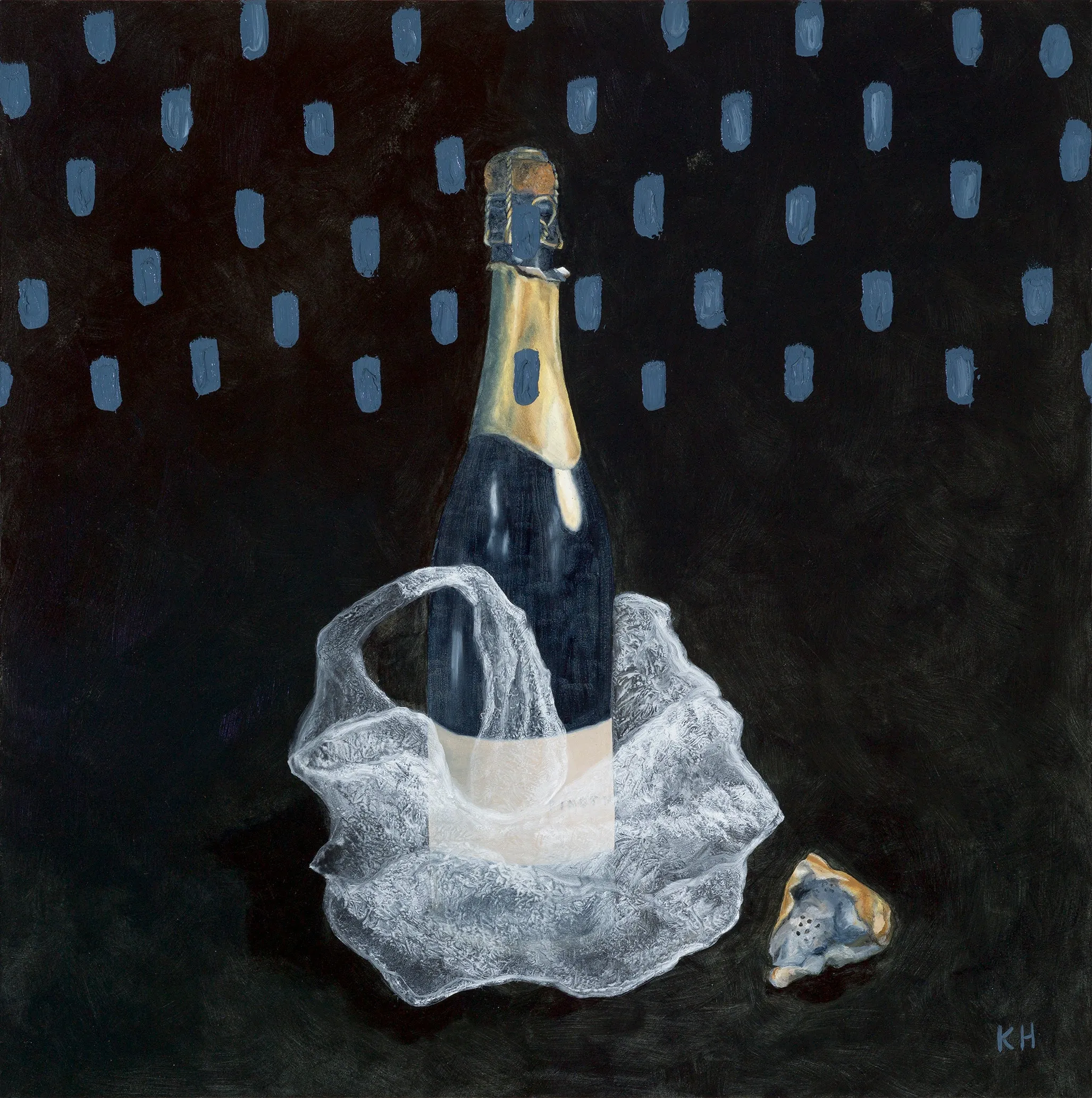 • ORIGINAL OIL PAINTING • 'Bubbles, Plastic Bag, Rain'