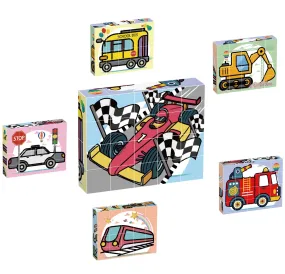 1” Magnetic Cube Puzzle Block Vehicle Set- 20pcs