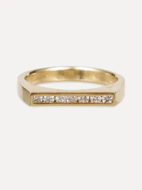 14K Puzzle Piece Flat Channel Ring