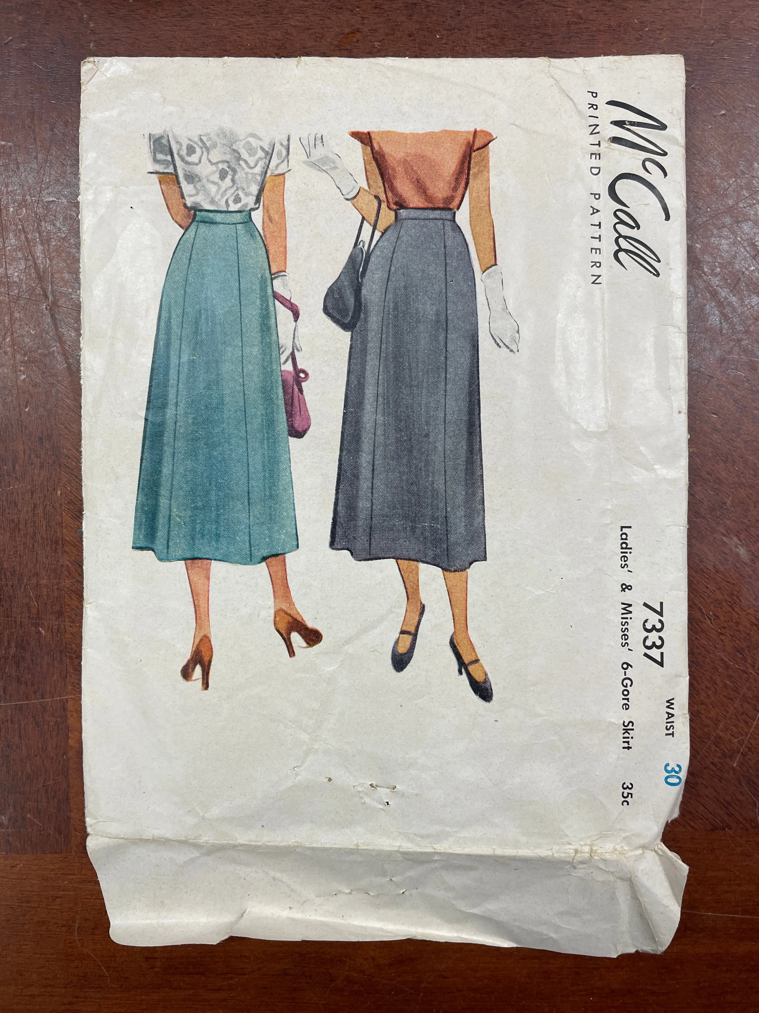 1948 McCall 5703 Pattern - 6-Gore Skirt