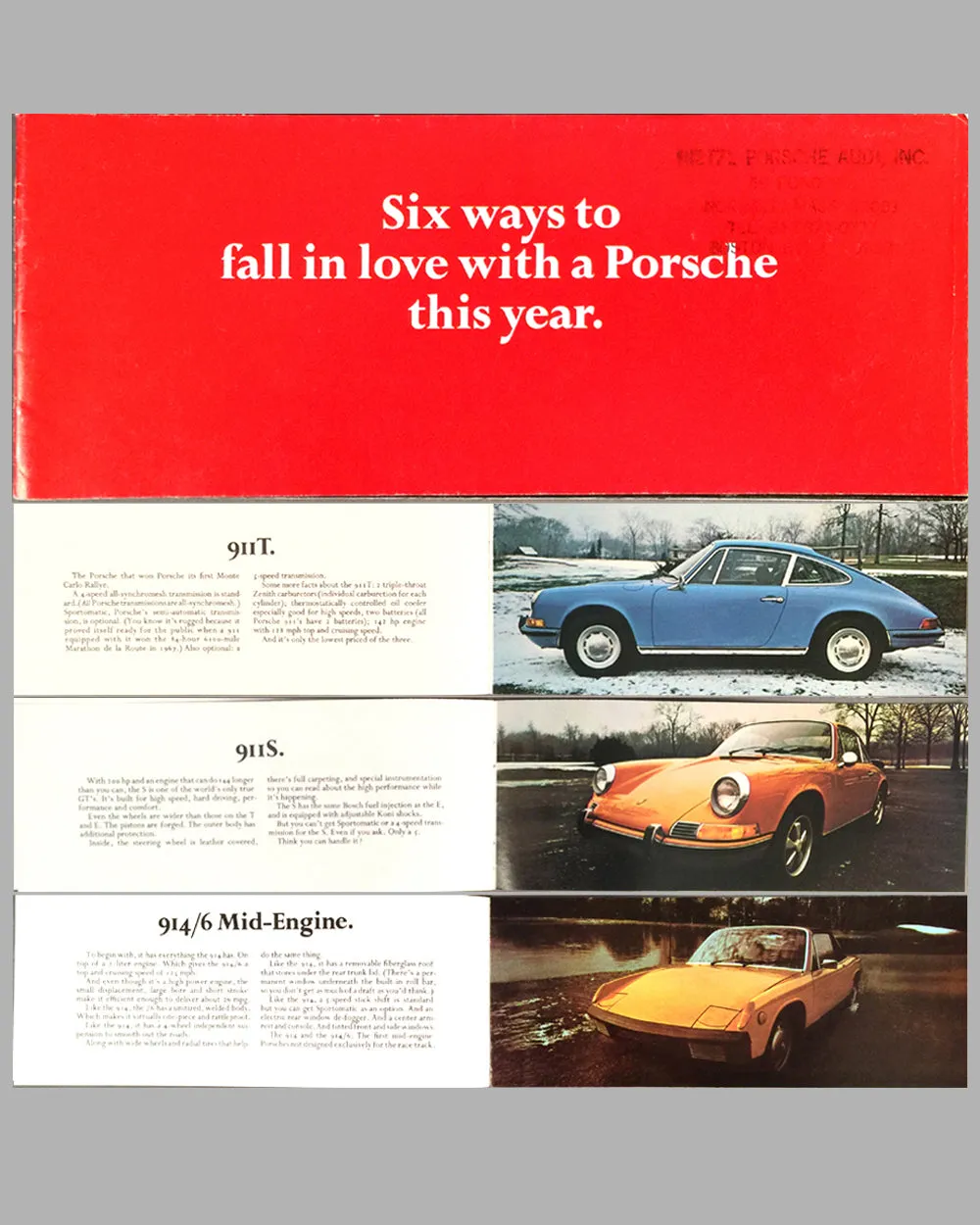 1970 Porsche full line factory sales brochure