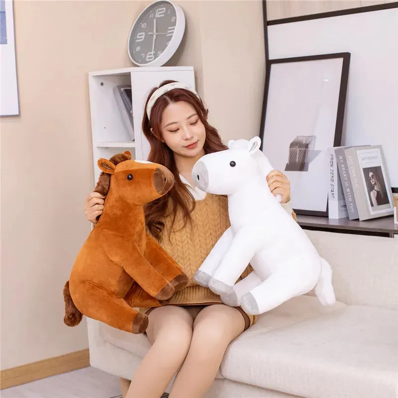 1pc 60/80cm New Arrive High Quality Kawaii Horse Plush Toys Stuffed Animal Doll Baby Kids Birthday Gift Home Room Decor