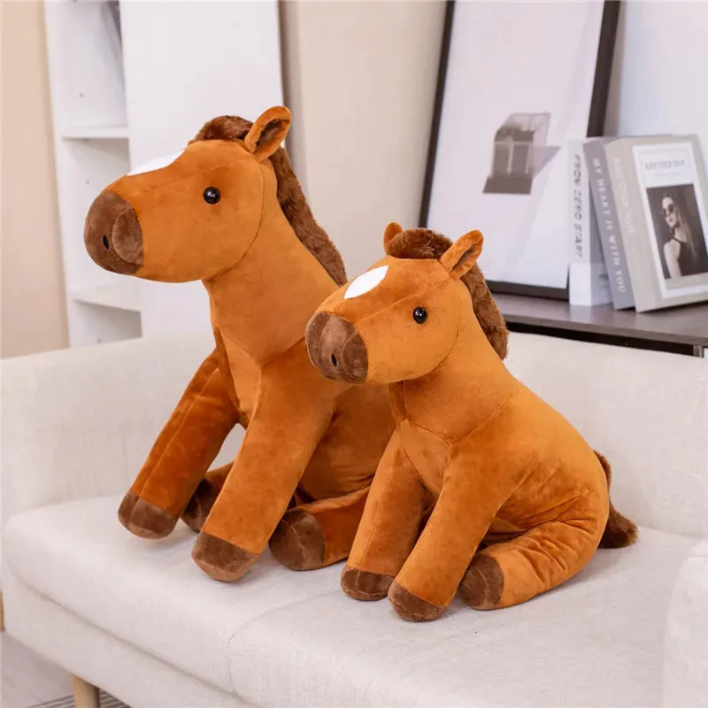 1pc 60/80cm New Arrive High Quality Kawaii Horse Plush Toys Stuffed Animal Doll Baby Kids Birthday Gift Home Room Decor