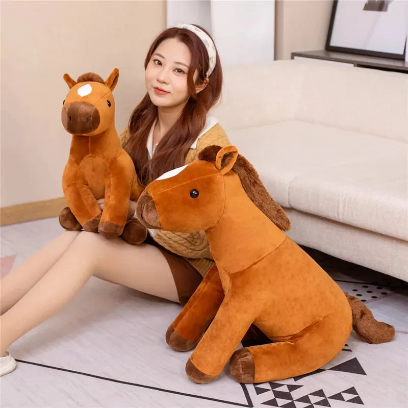 1pc 60/80cm New Arrive High Quality Kawaii Horse Plush Toys Stuffed Animal Doll Baby Kids Birthday Gift Home Room Decor