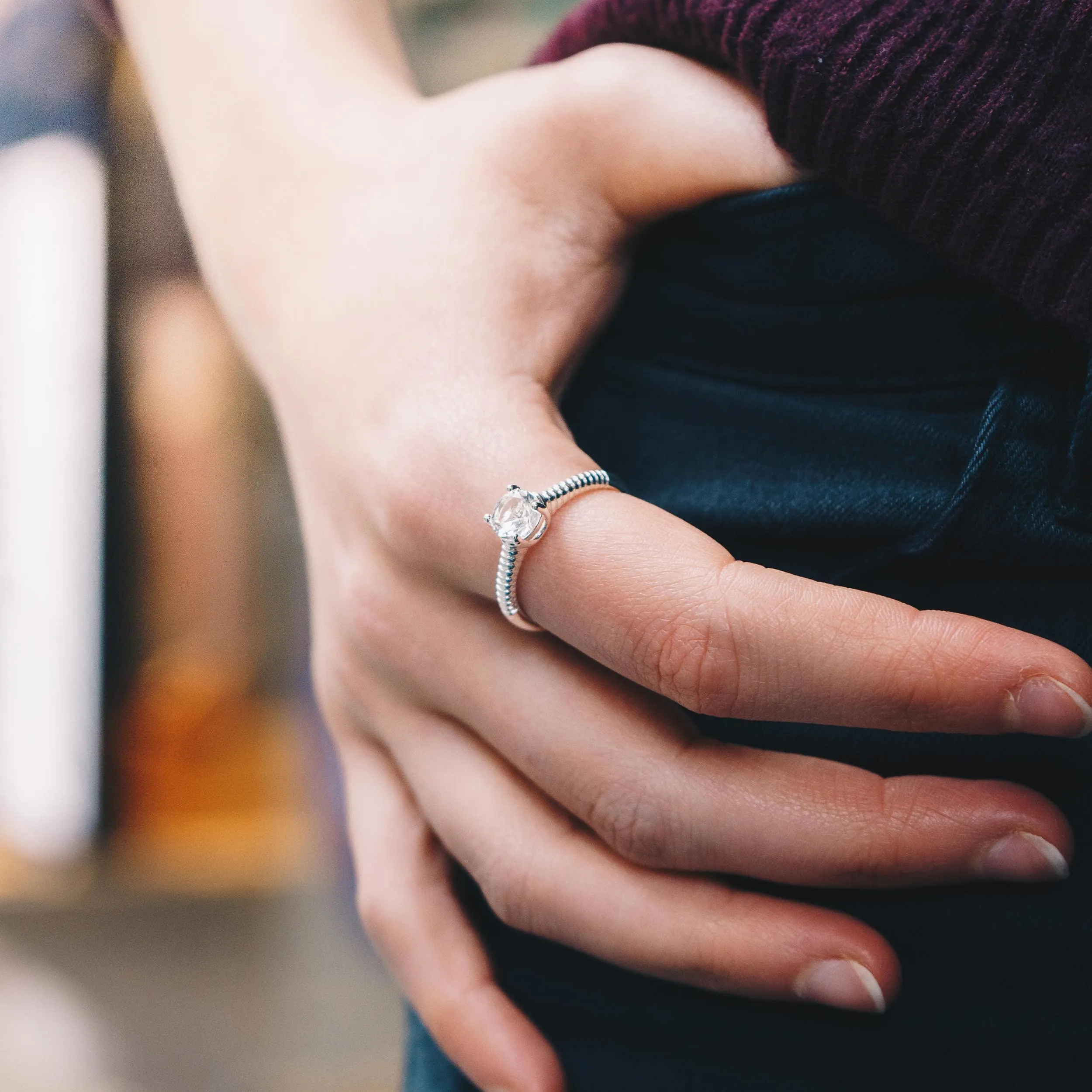 Adjustable Crystal Ring Created with Zircondia® Crystals