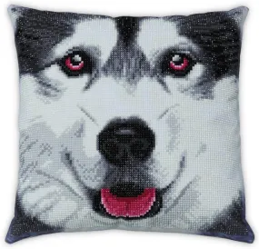 Alaskan Malamute Face Crystal Art Cushion Kit 30 x 30 cm