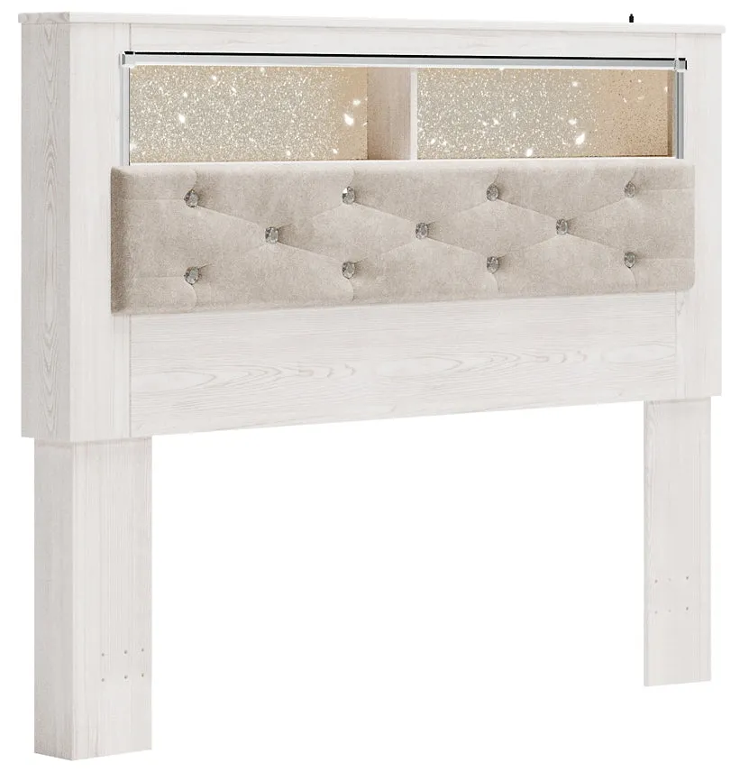 Altyra Queen Bookcase Headboard with Mirrored Dresser and Chest