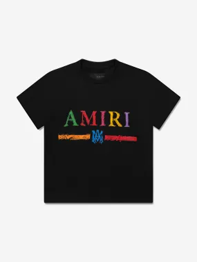 Amiri Kids Crayon Sketch Bar T-Shirt in Black