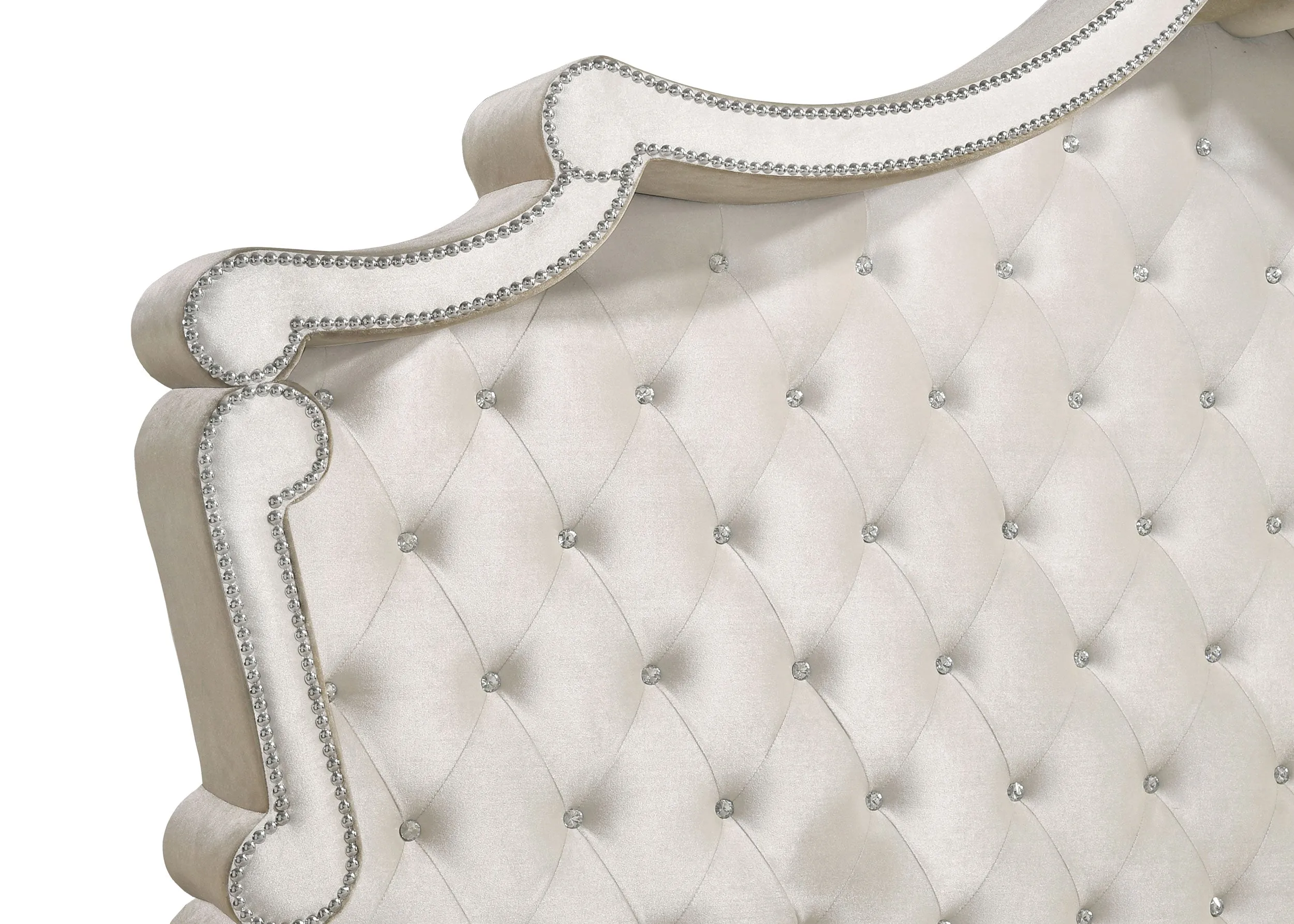 Antonella Upholstered Queen Panel Bed Ivory and Camel