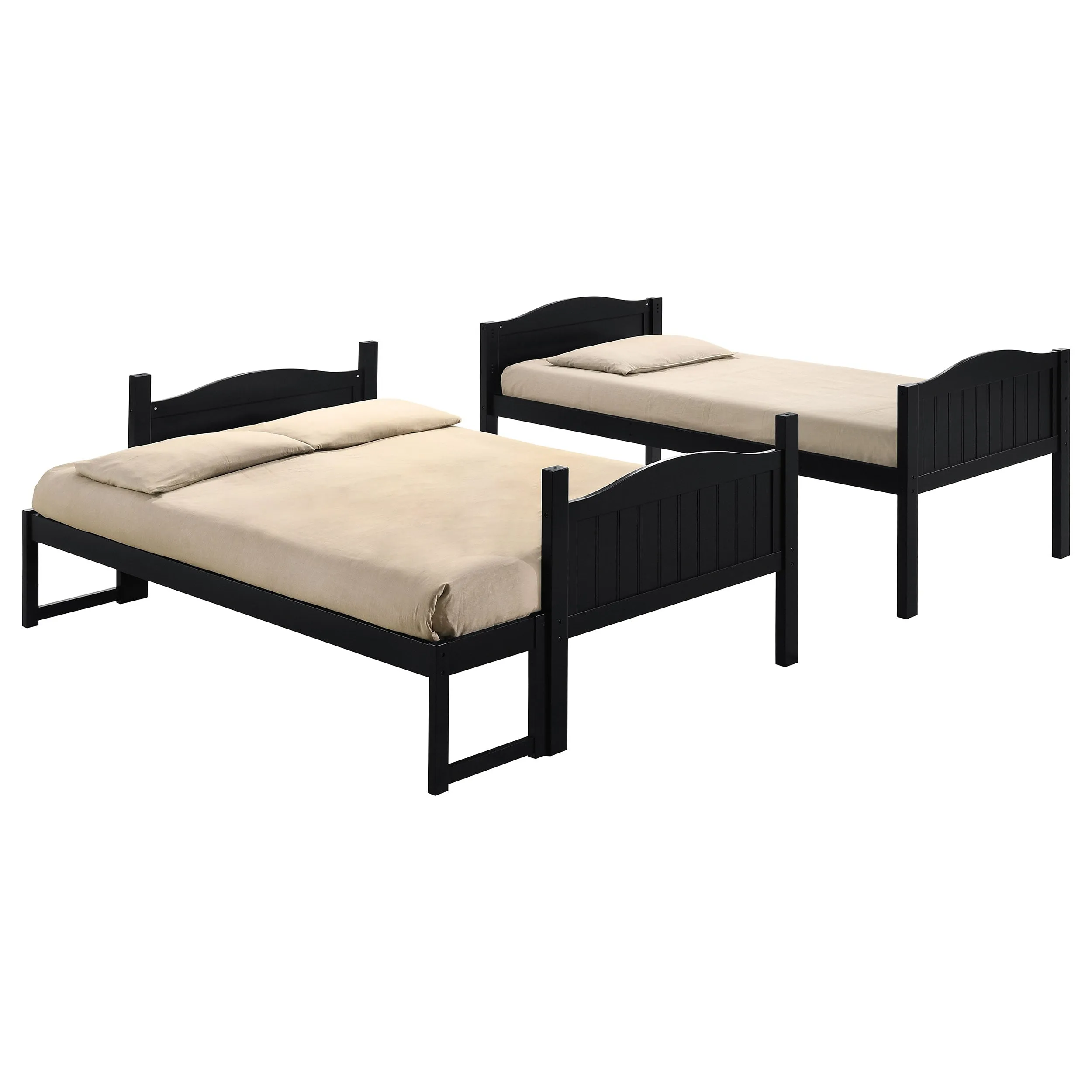 Arlo Wood Twin Over Full Bunk Bed Black