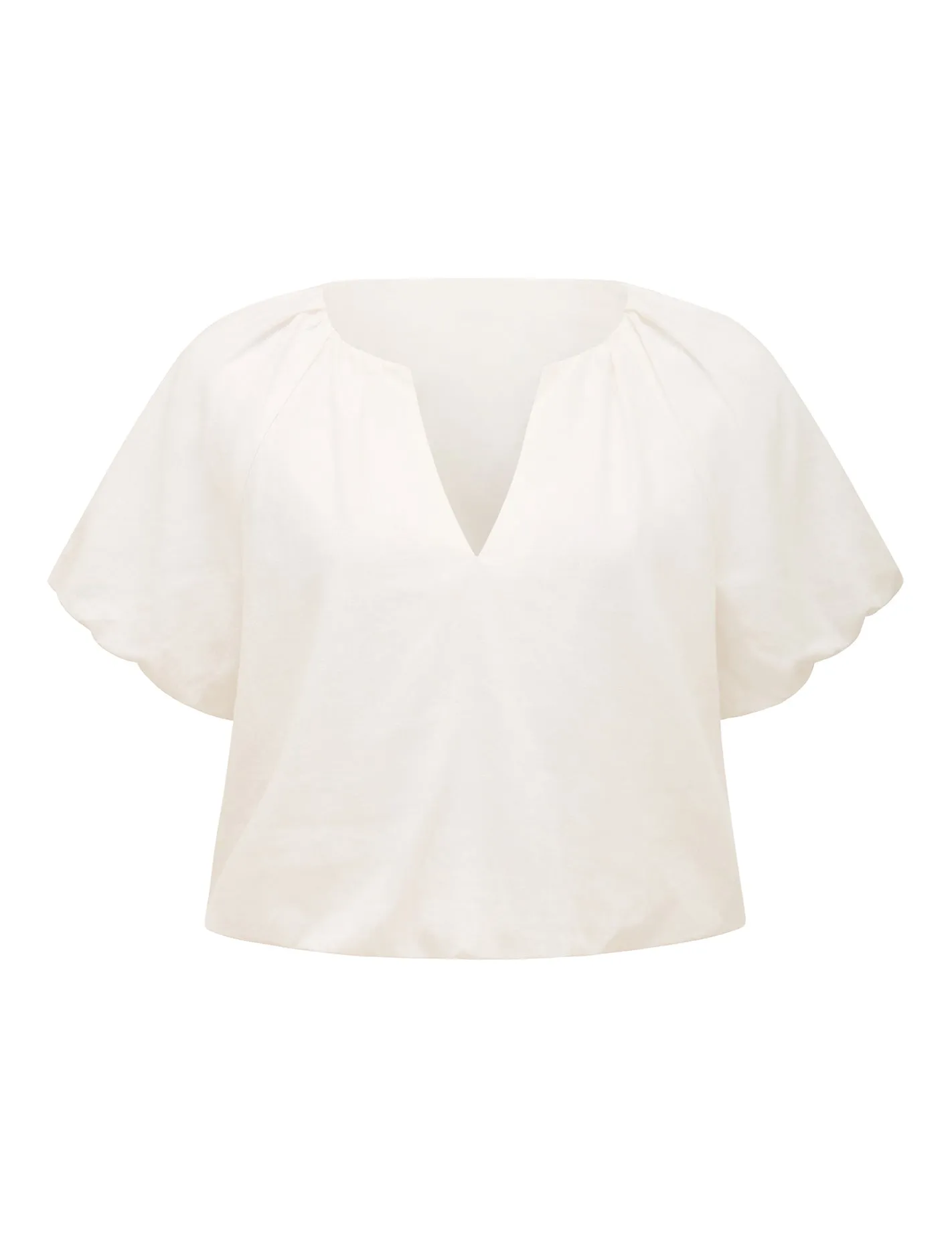 Aubree Linen Bubble Hem Top