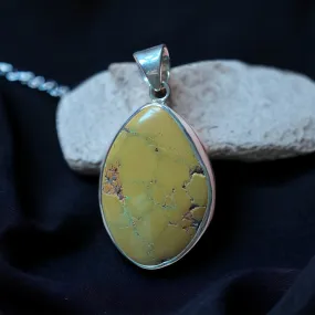 Bali Yellow Turquoise Sterling Silver Pendant