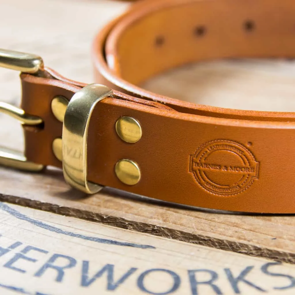 Barnes & Moore Garrison Belt - Harness Tan/Brass