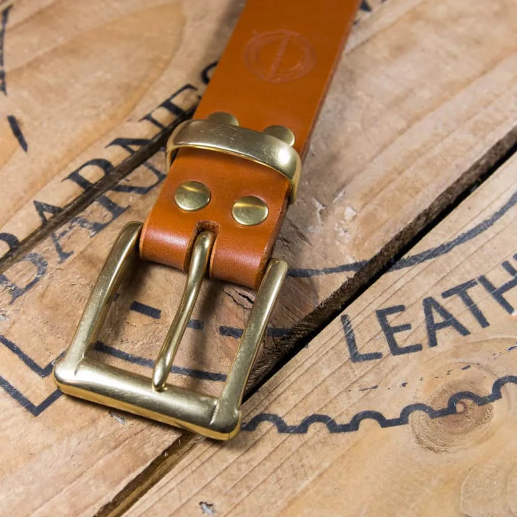 Barnes & Moore Garrison Belt - Harness Tan/Brass