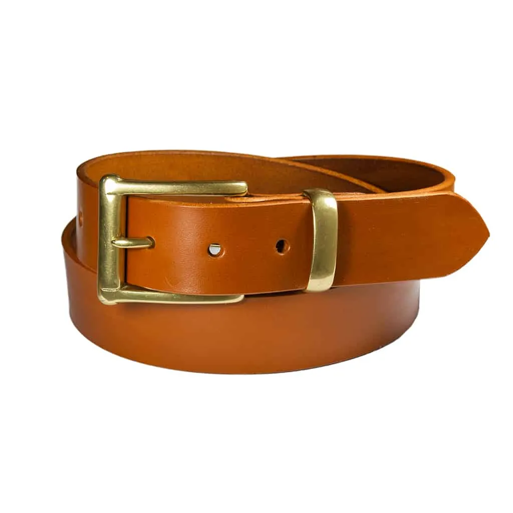 Barnes & Moore Garrison Belt - Harness Tan/Brass