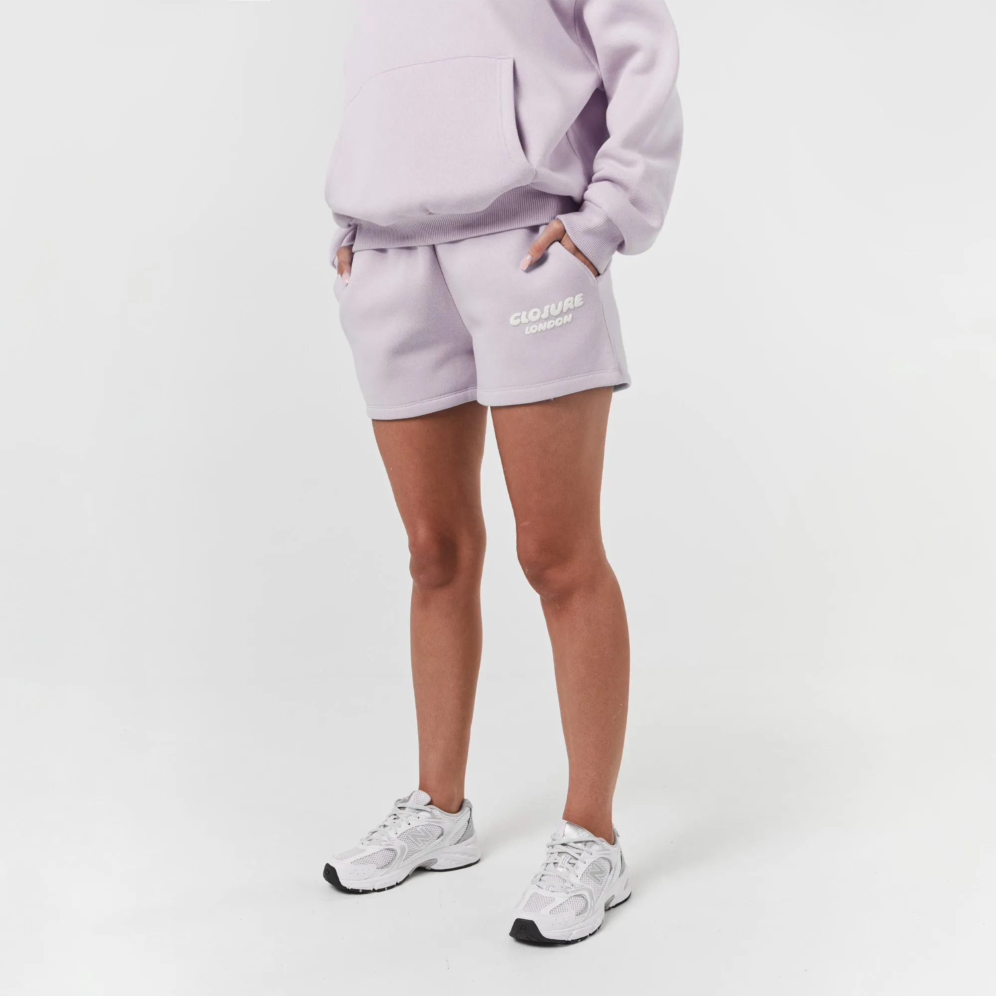 Bubble Logo Print Hood Twinset | Dusty Mauve