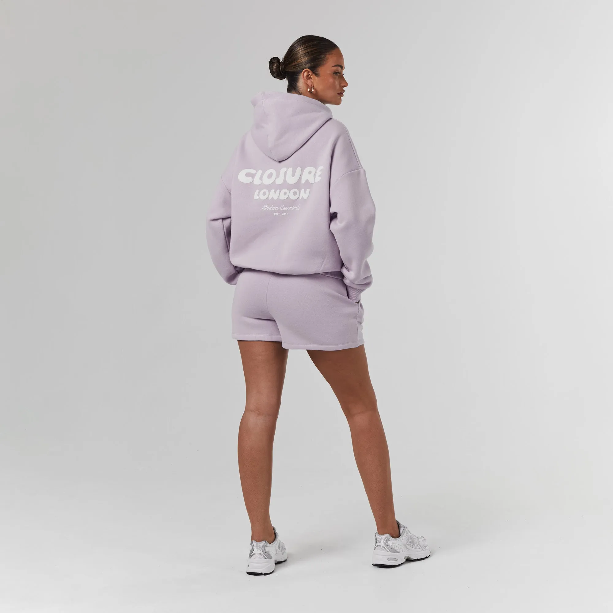 Bubble Logo Print Hood Twinset | Dusty Mauve