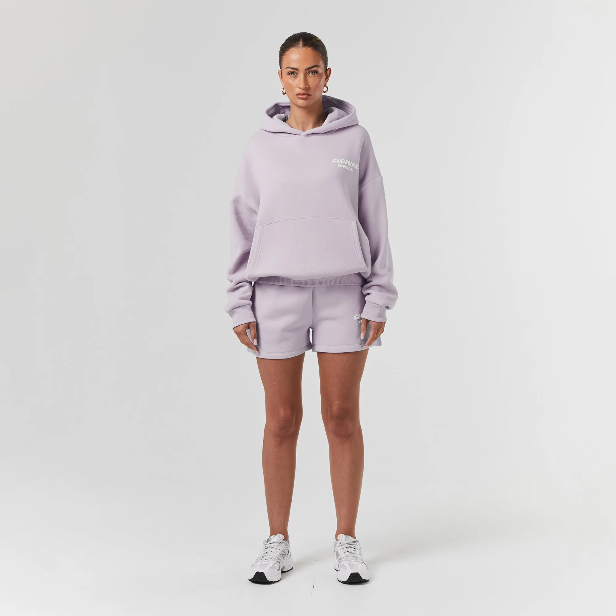 Bubble Logo Print Hood Twinset | Dusty Mauve