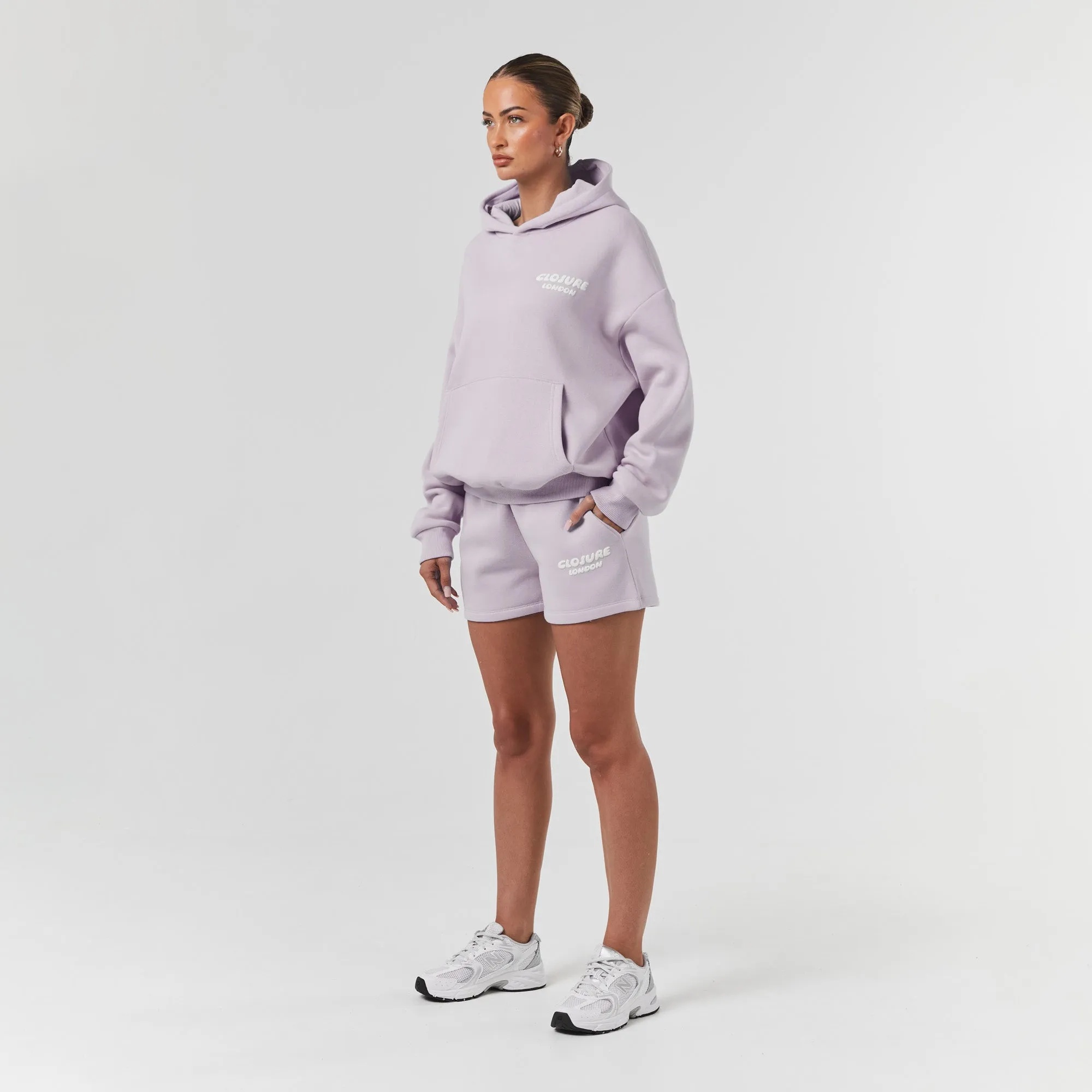 Bubble Logo Print Hood Twinset | Dusty Mauve