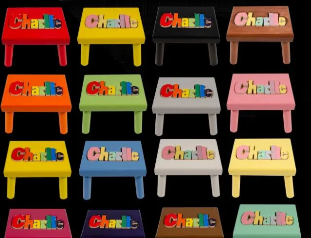 Colored Name Puzzle Stool (Click to see more options)