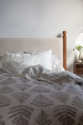 Cotton Duvet Cover in Dove Fern