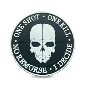 Cross-hair Skull Style PVC Patch Hook and Loop Velcro, Airsoft, Paintball