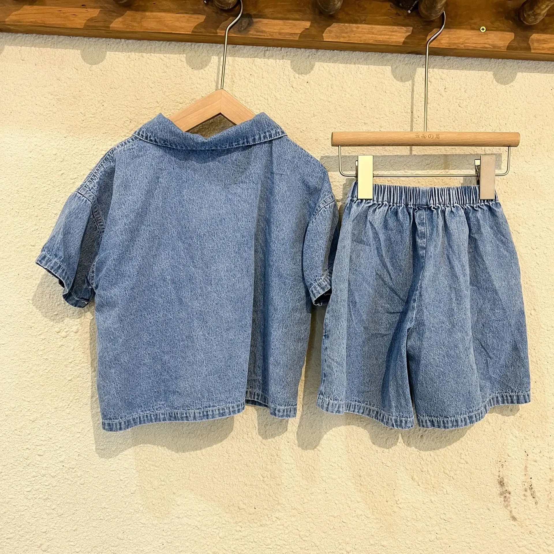 Denim Zip Shirt & Shorts Set for Boys - Blue - Ages 9 Months to 10 Years