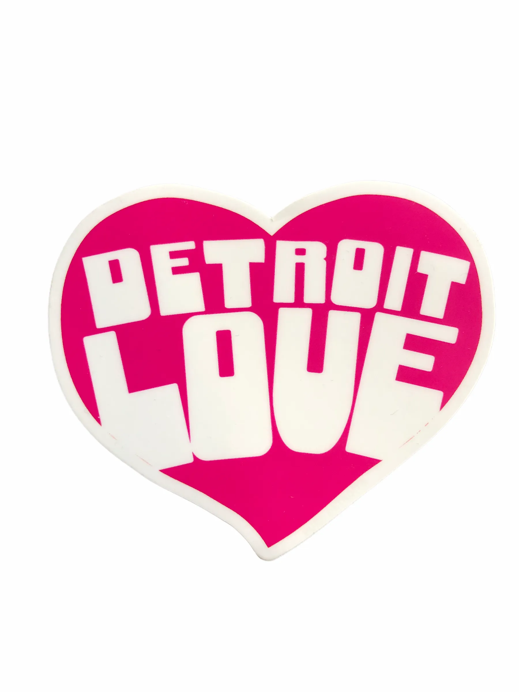 Detroit Love Decal / White   Pink