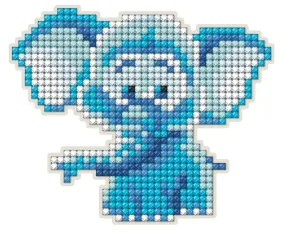 Diamond Painting Magnet Kit - Blue Elephant