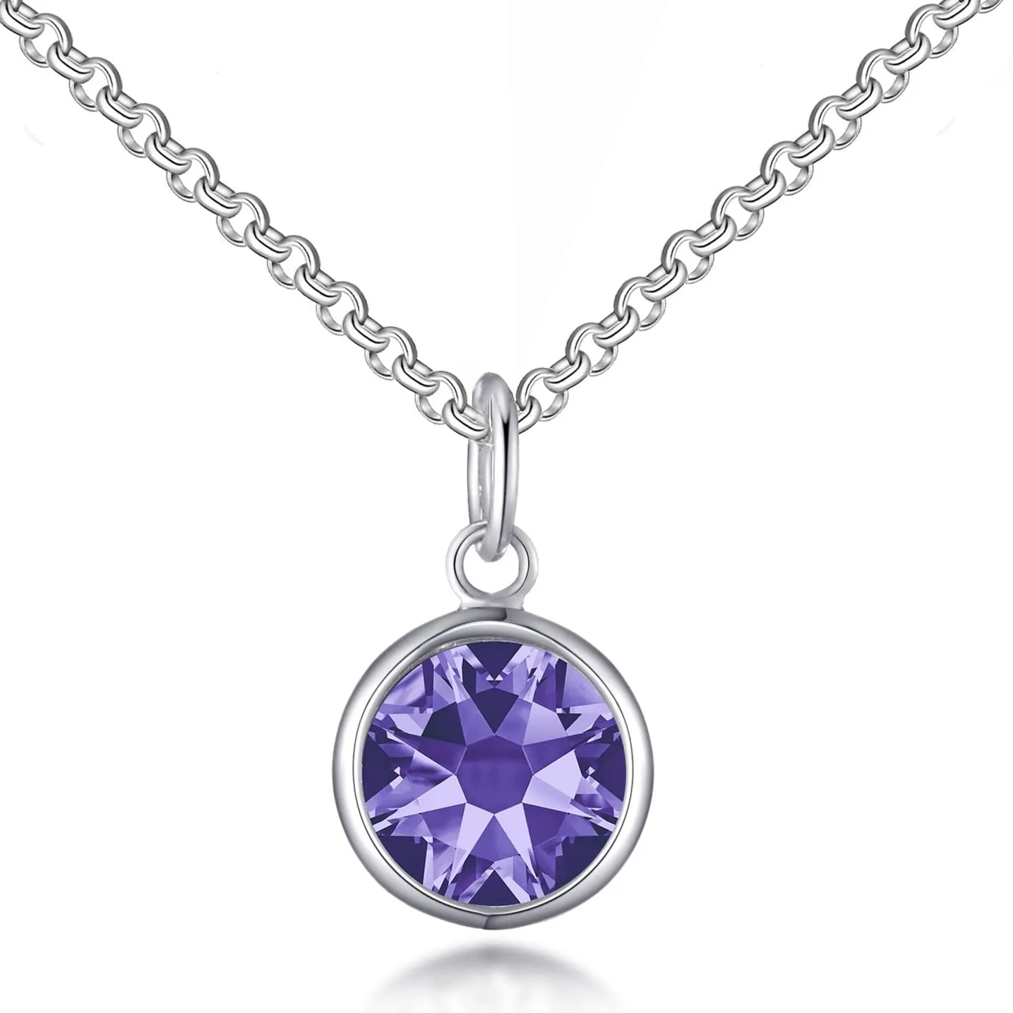 February (Amethyst) Birthstone Necklace Created with Zircondia® Crystals