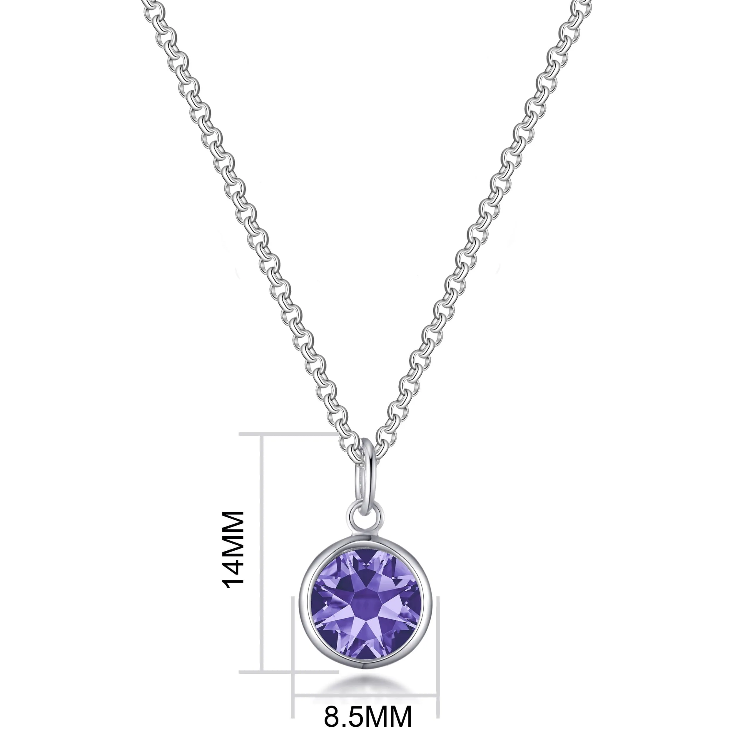 February (Amethyst) Birthstone Necklace Created with Zircondia® Crystals