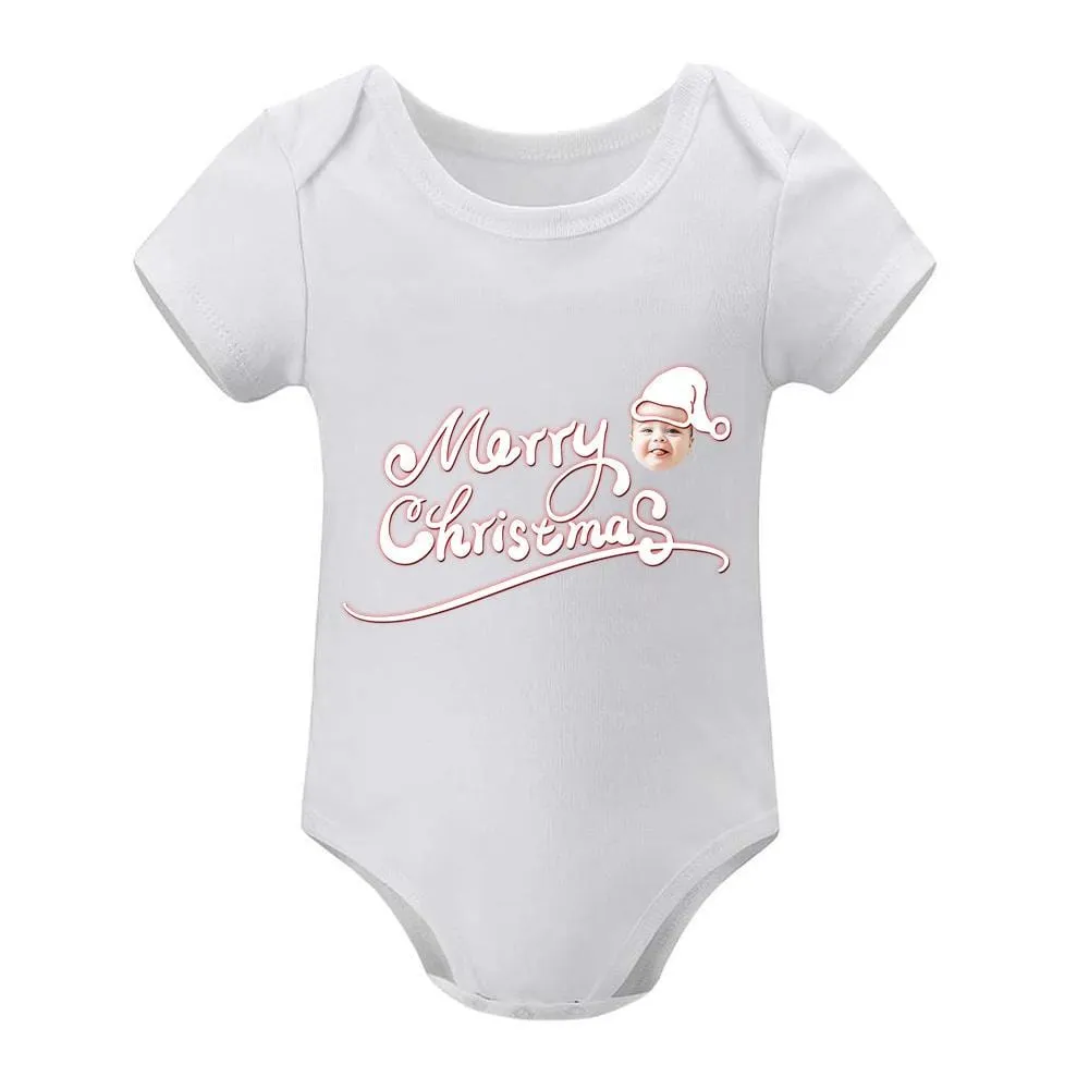 #For 3M-2T Custom Face Merry Christmas Bubble Romper Newborn Baby Girls Boys Baby Jumpsuit Bodysuit Personalized Baby Bubble Romper