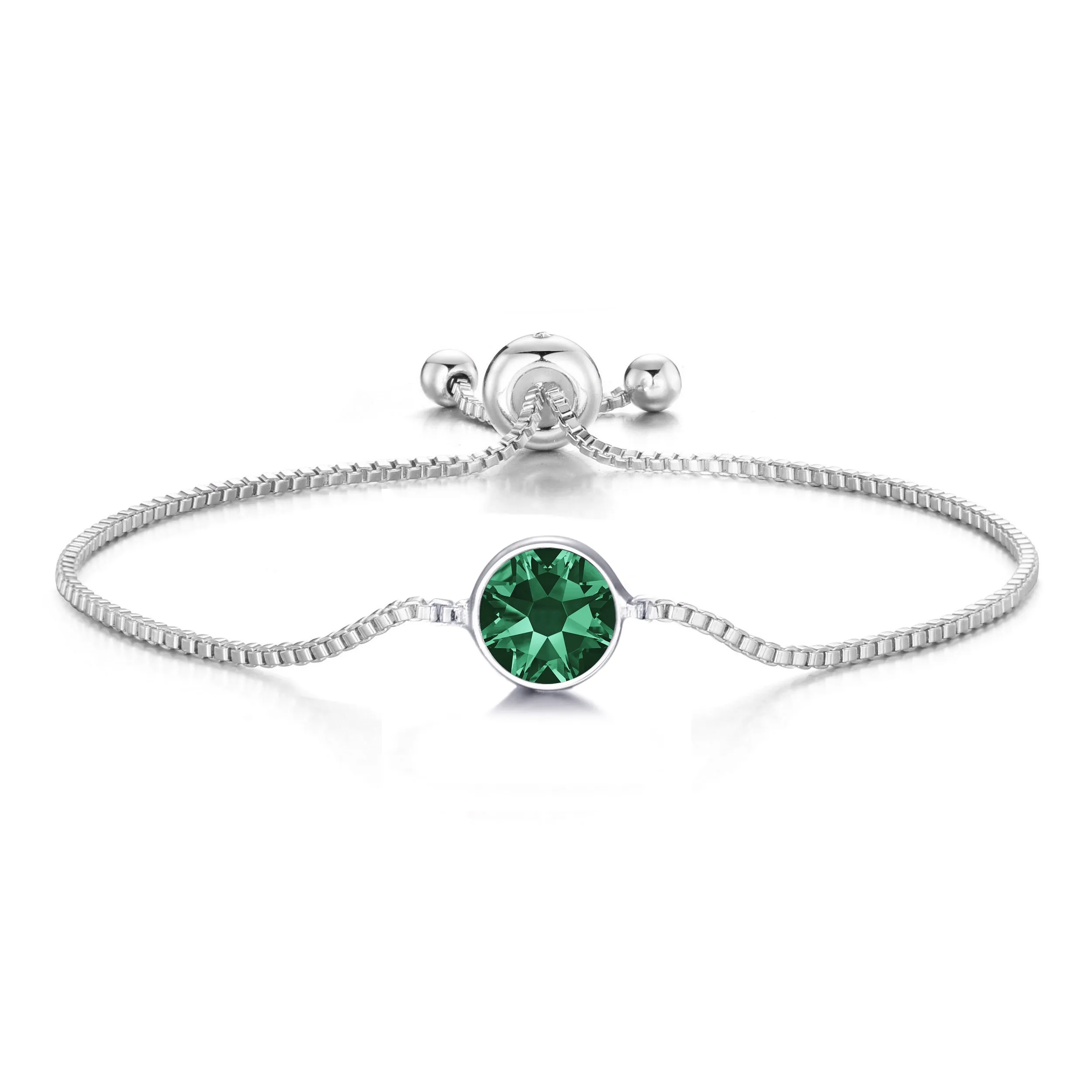 Green Crystal Bracelet Created with Zircondia® Crystals