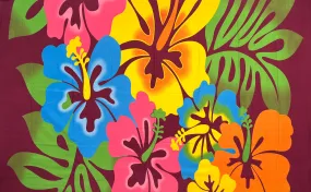 Hibiscus Airbrush Flowers Sarong