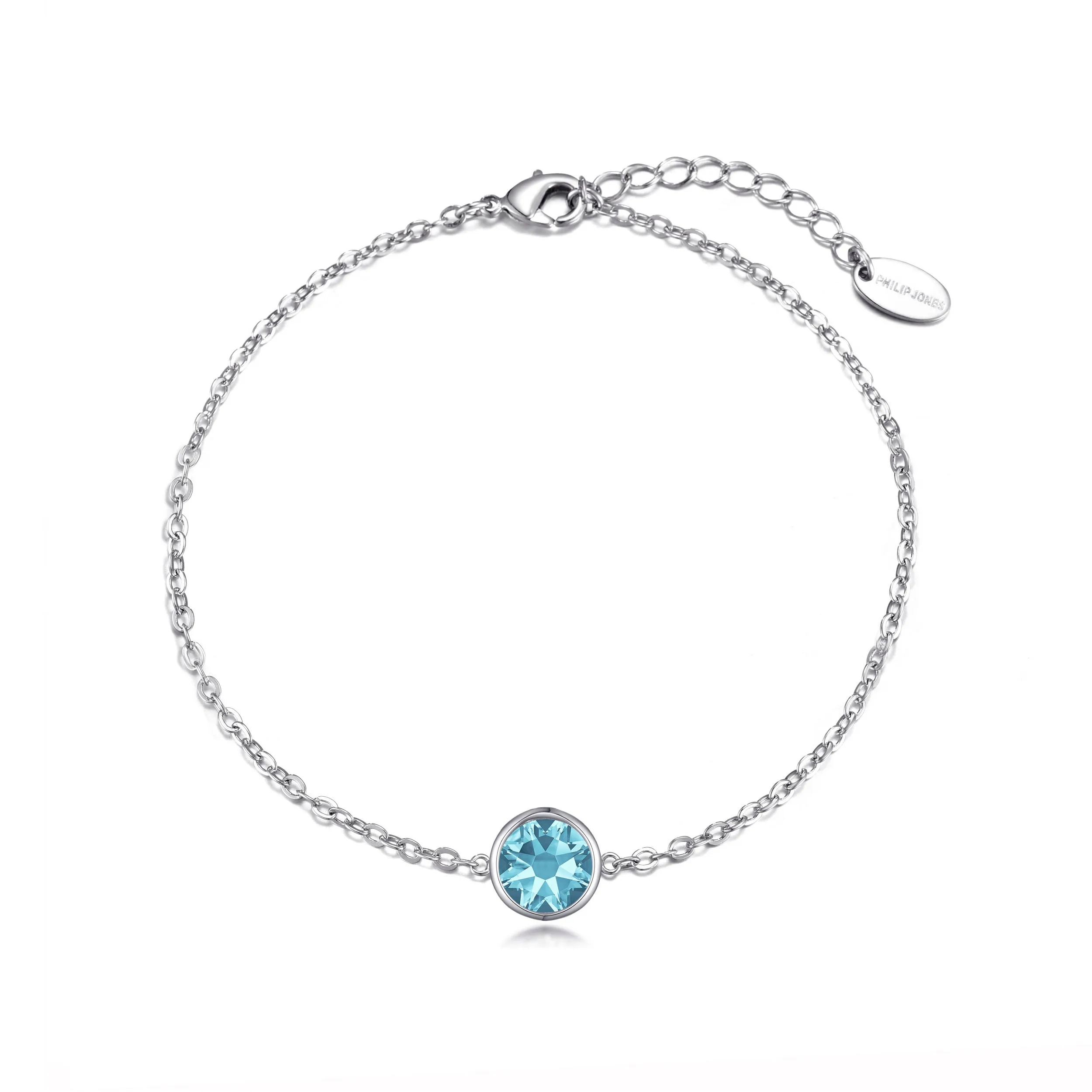 Light Blue Crystal Anklet Created with Zircondia® Crystals