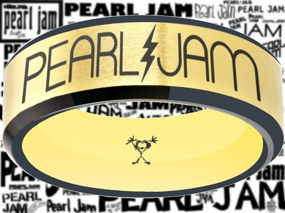 Pearl Jam Ring Gold & Black Wedding Ring  #pearljam #eddievedder