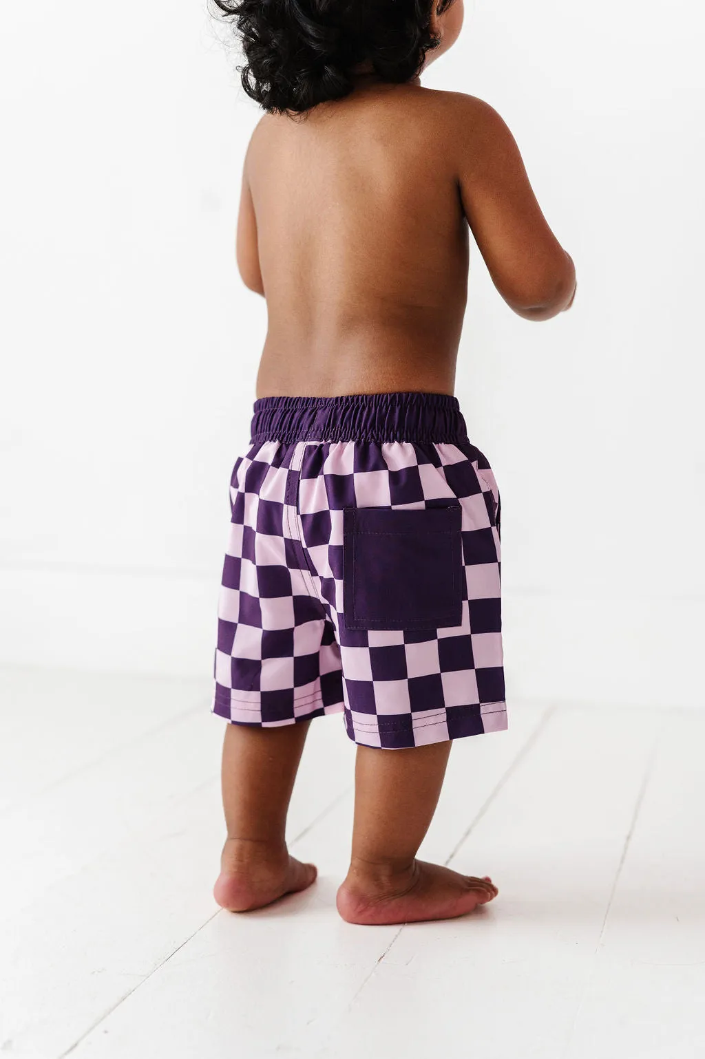 Purple Check Board Short