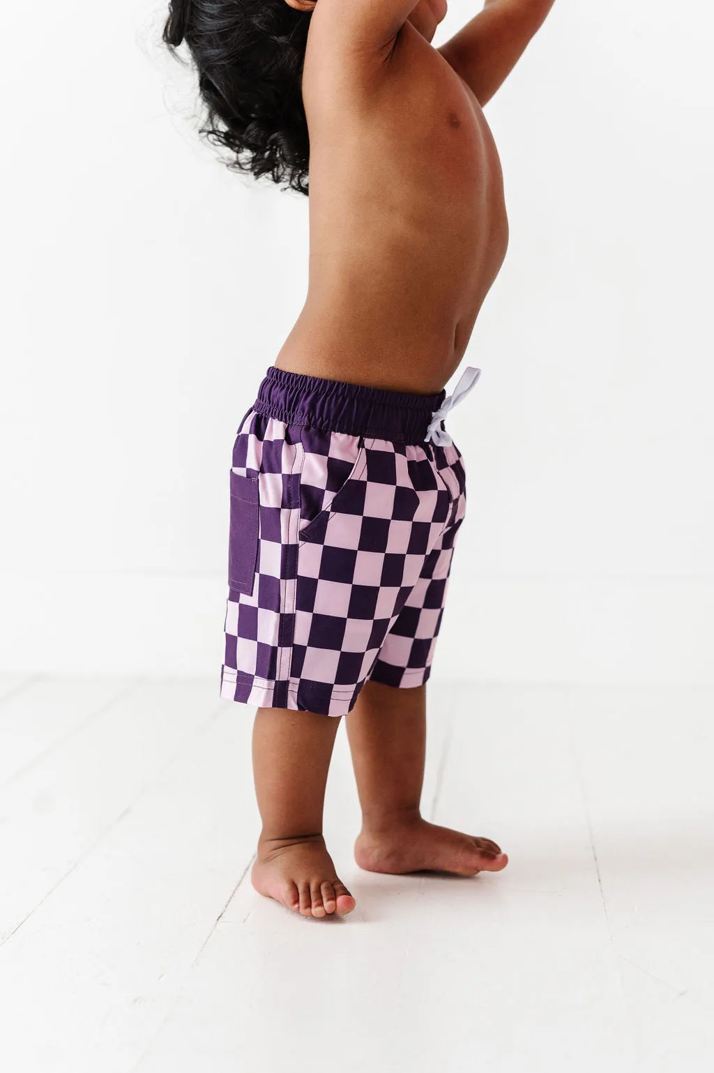 Purple Check Board Short