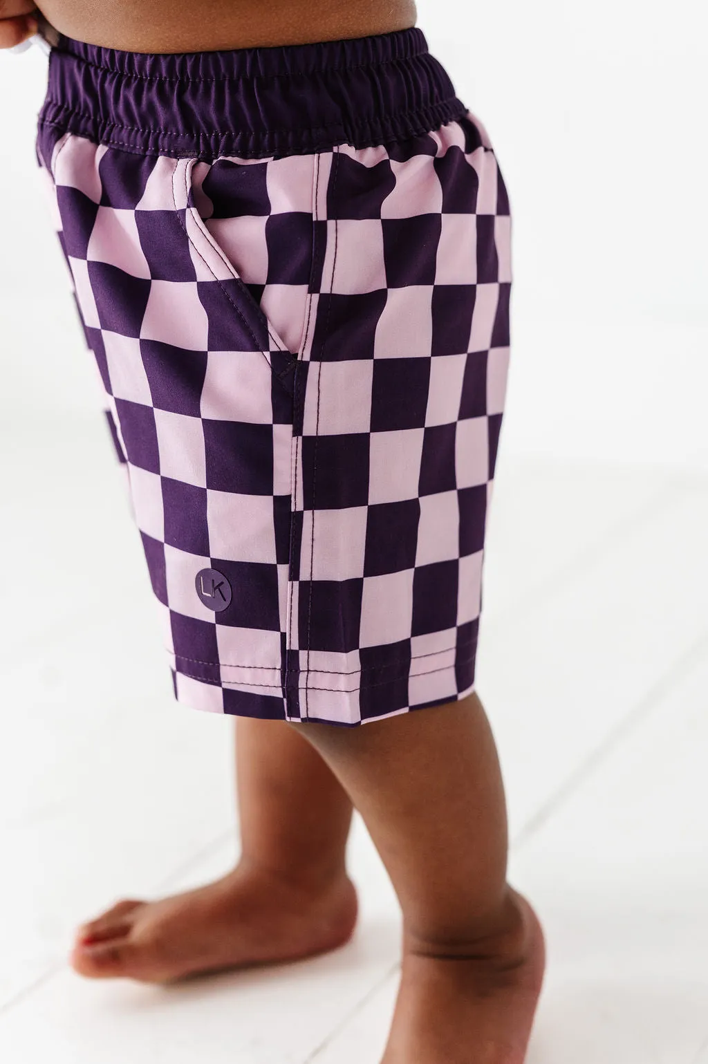 Purple Check Board Short