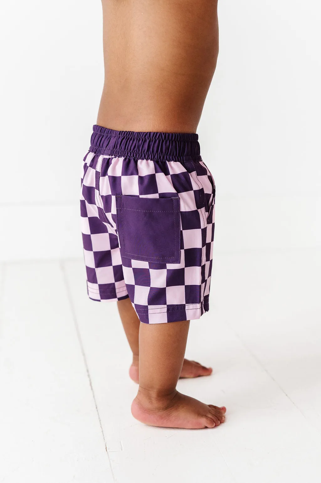 Purple Check Board Short