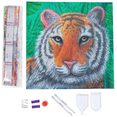 "Gentle Tiger" by Rachel Froud Crystal Art Canvas 30x30cm