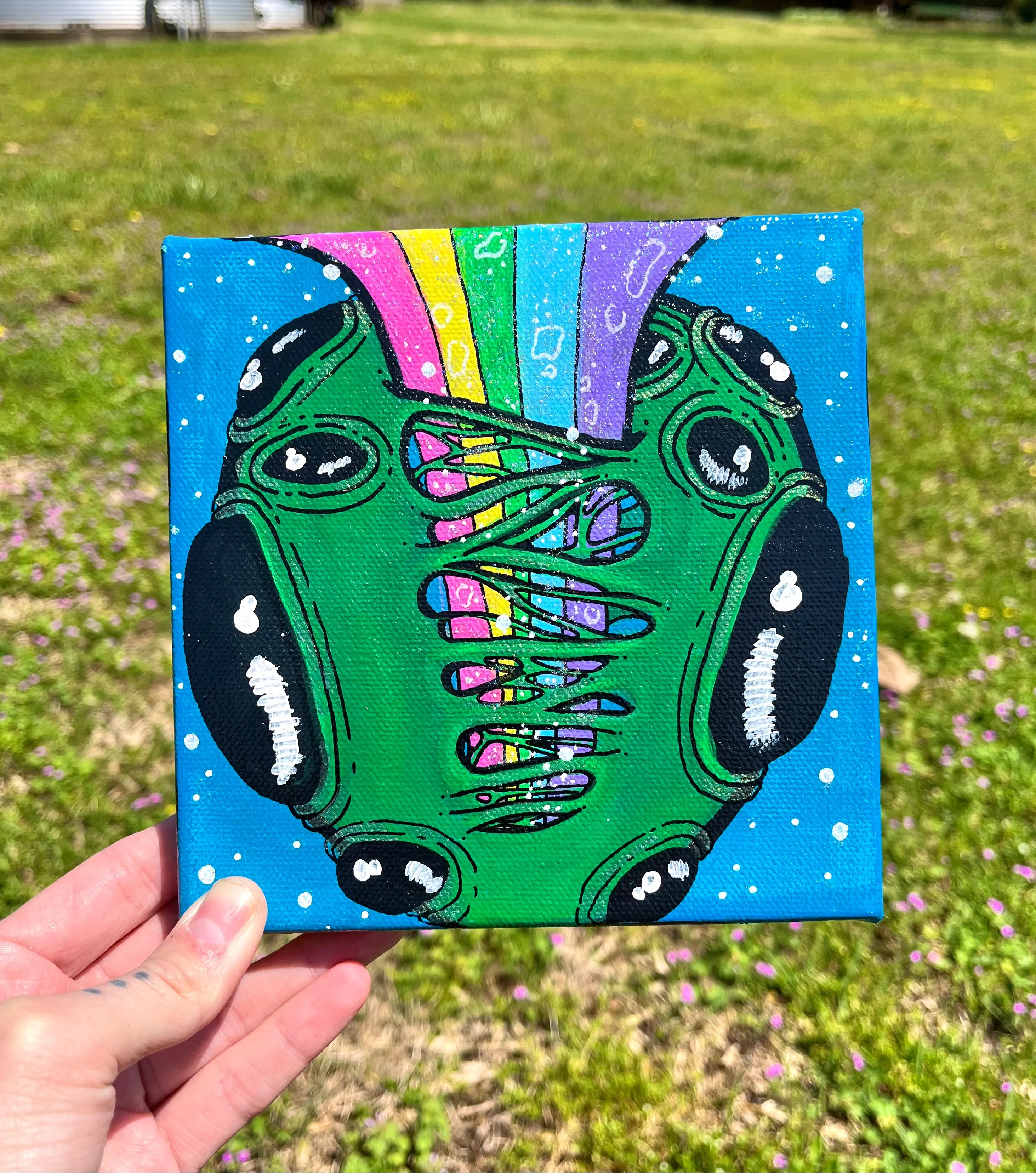 "Rainbow Brain" Canvas Painting