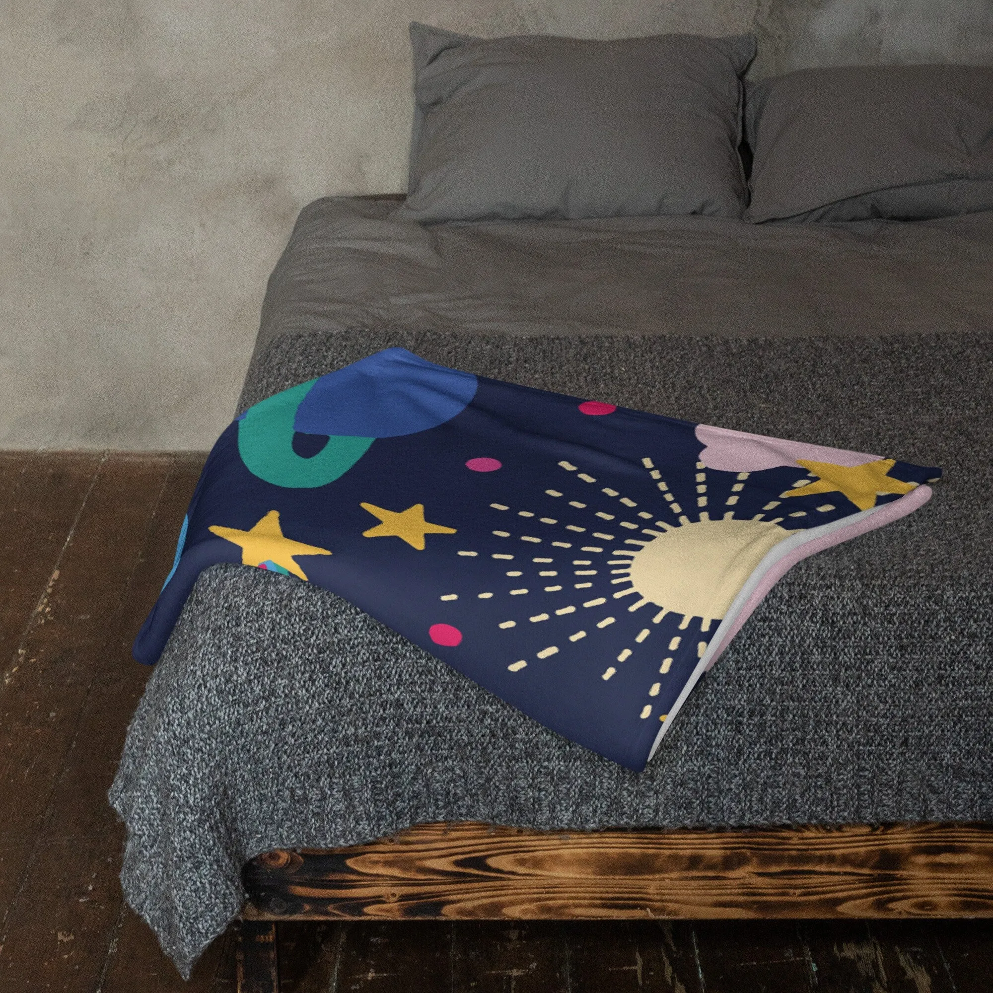 Rainbows and Rain Clouds Weather Themed Fleece Throw Blanket