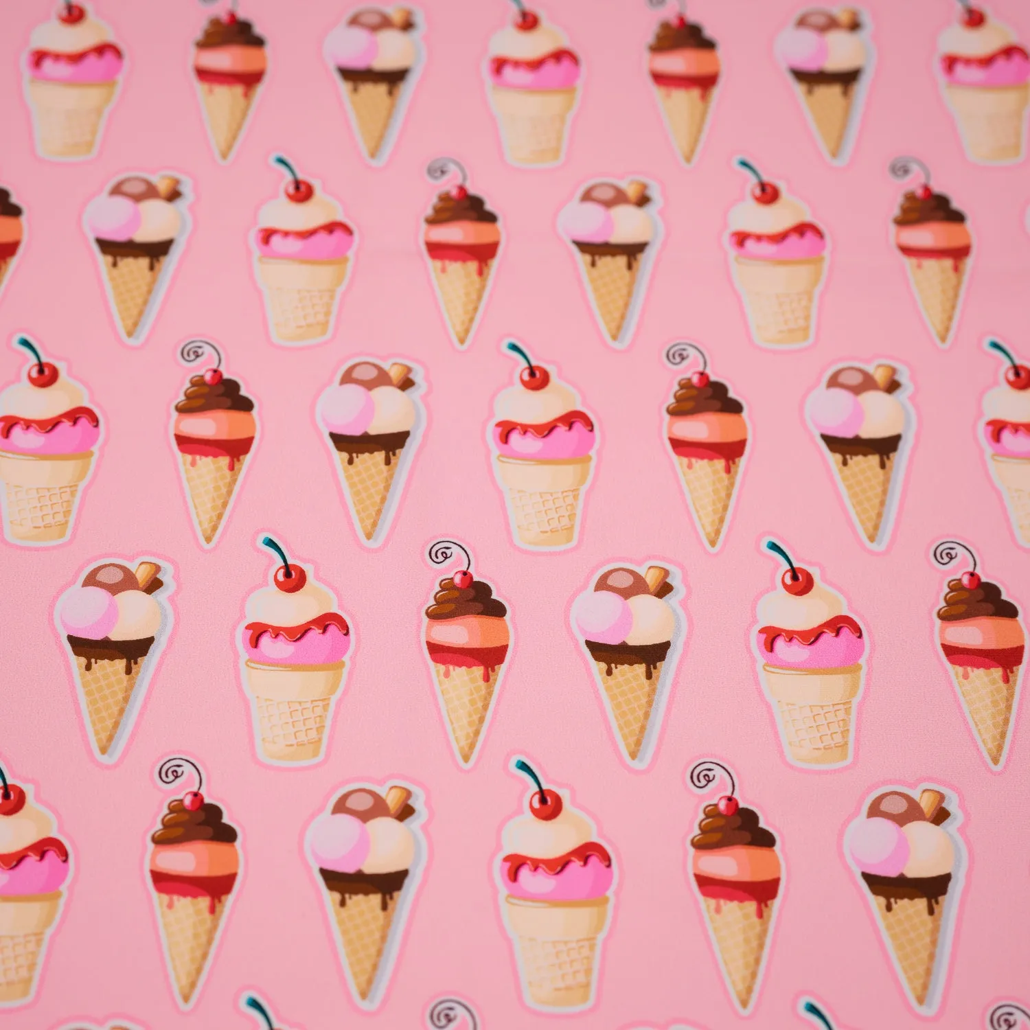 Sundae Fun Day Printed Spandex Fabric | Blue Moon Fabrics