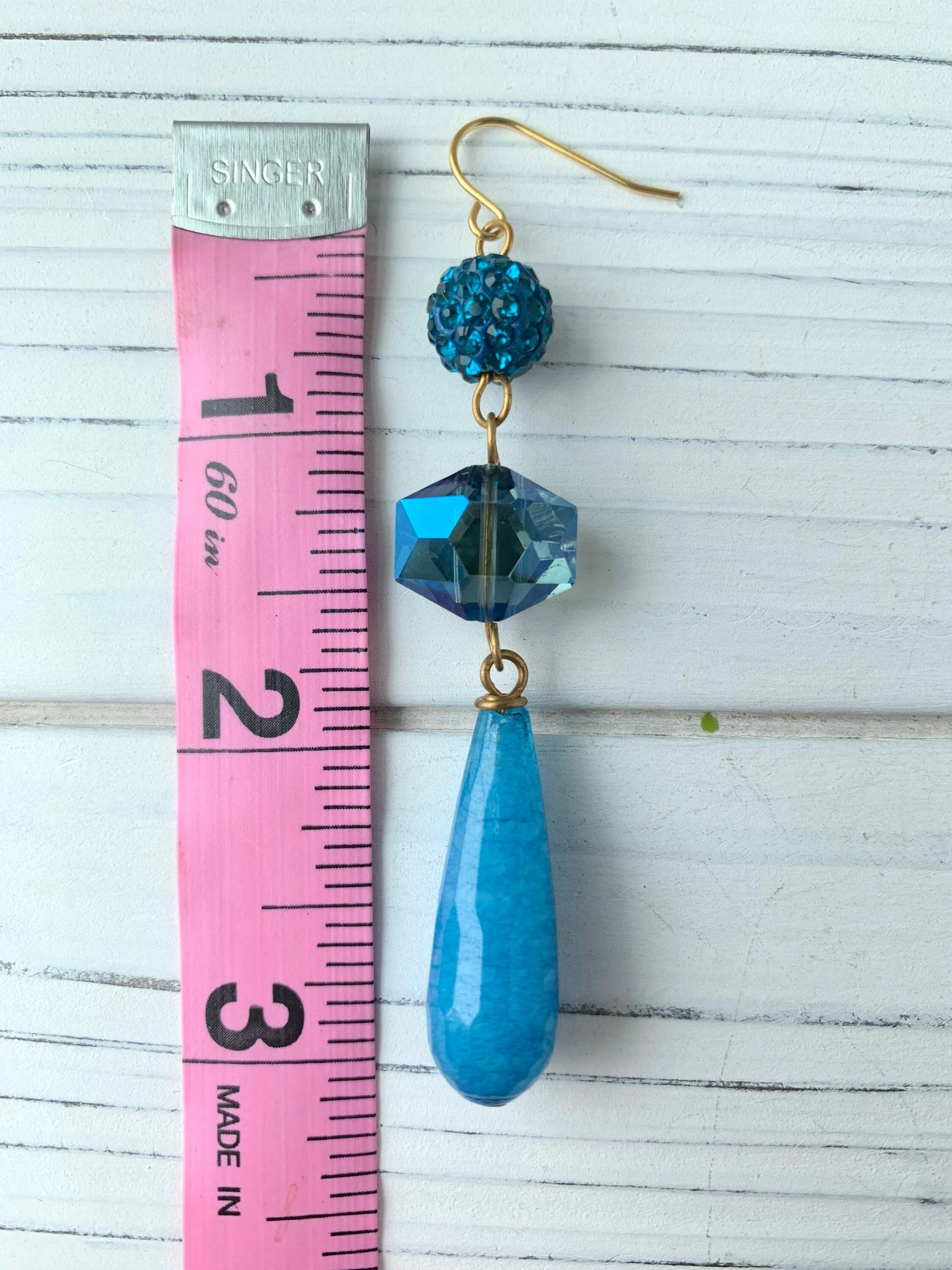 Teardrop Electroplate Earrings in Peacock